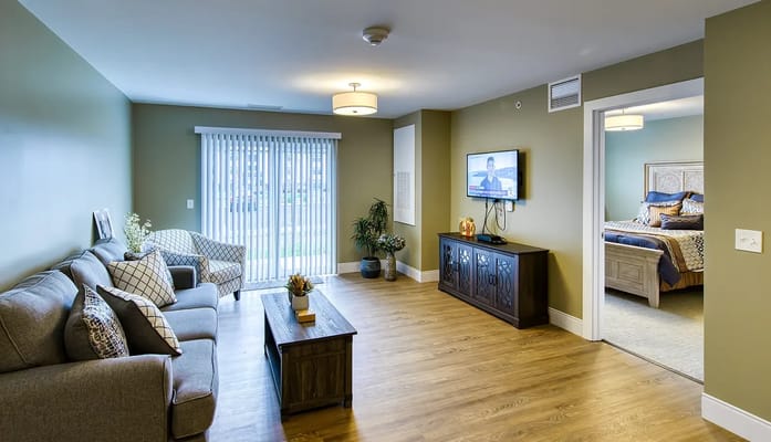 Interior living area with sofa and television