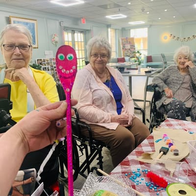 Residents engaged in an activity together