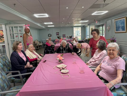Residents enjoying a social activity in a common area