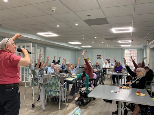 Residents enjoying an activity in a common area