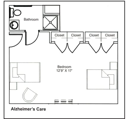 Floor plan of an Alzheimer's care unit