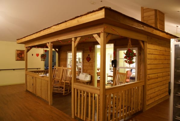 Interior common area with wooden structure