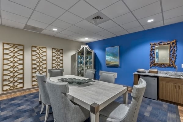 Bright interior dining area with modern decor