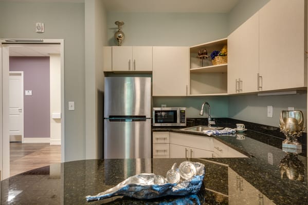 Modern kitchen space in a senior living facility