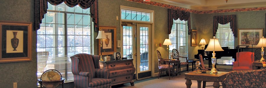 Cozy common area with seating and natural light