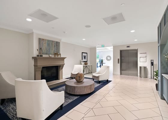 Interior view of a calm lounge area with seating