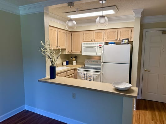Bright kitchen in a resident apartment