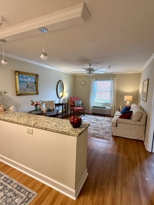 Interior view of a cozy living space with furniture