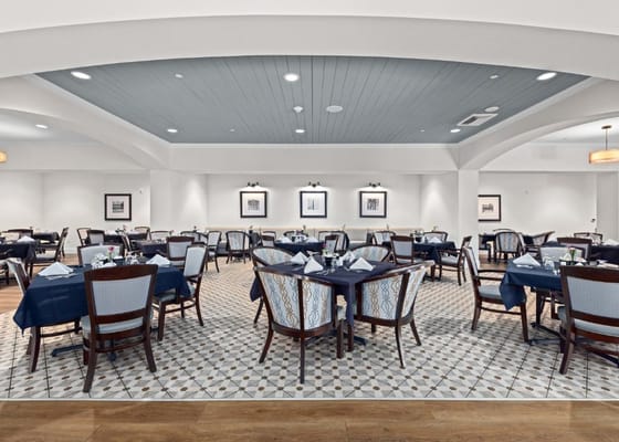 Dining room with elegant table settings