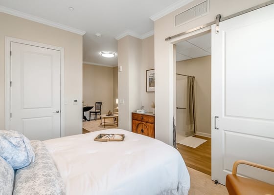 Cozy bedroom in a senior living facility