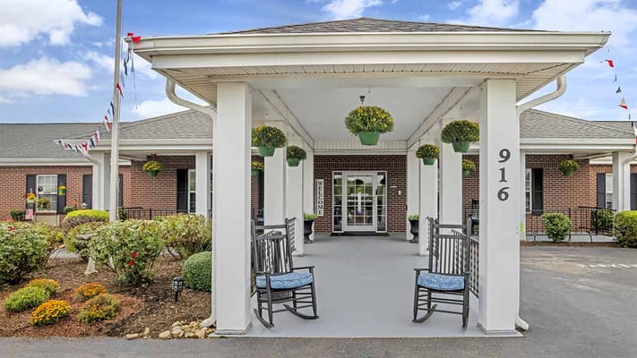 Front entrance of Wesley Court Assisted Living Community