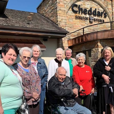 Group of residents outside Cheddars Scratch Kitchen