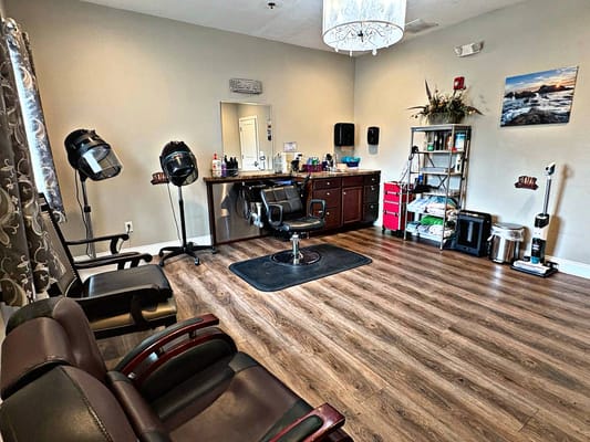 Interior view of a beauty salon area in the facility