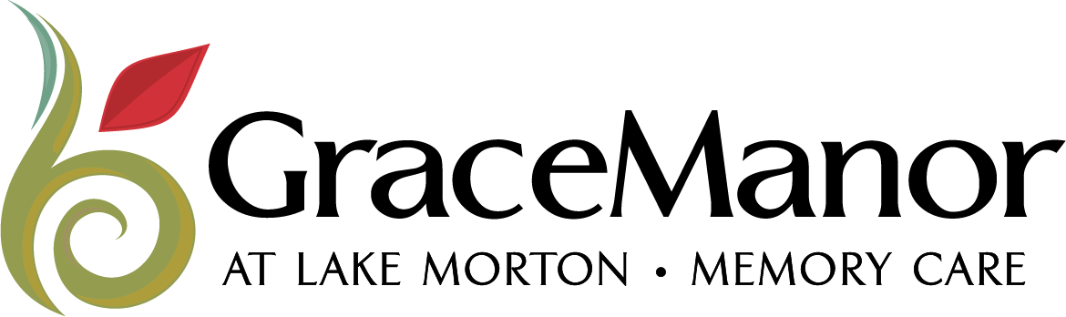 Grace Manor logo with vibrant design elements