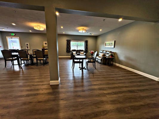 Common area with seating and dining tables