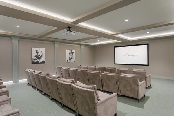 Interior view of a cinema room with seating