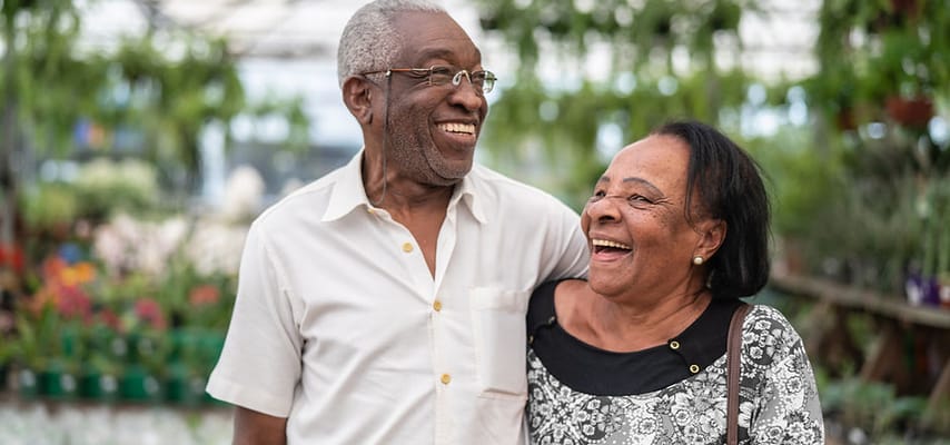 Happy senior couple enjoying a moment together