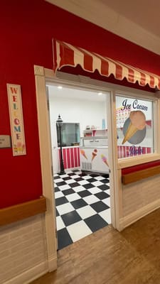 Entrance to an ice cream parlor in the facility