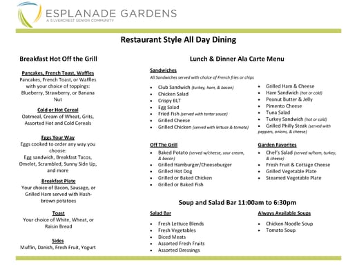 Esplanade Gardens Senior Inc