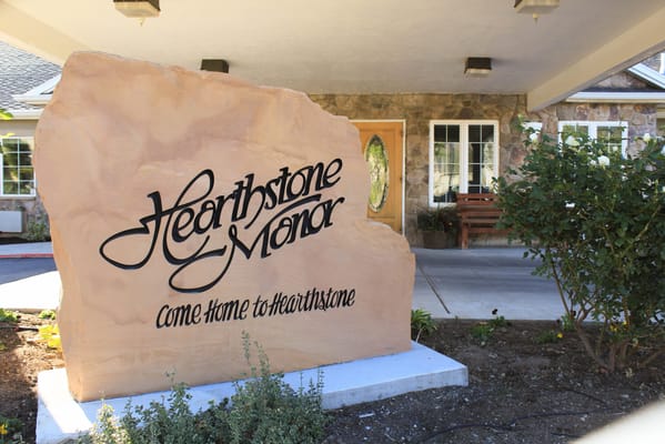 Exterior view of Hearthstone Manor sign