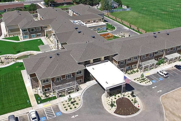 Aerial view of Covington Senior Living facility