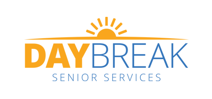 Logo of Daybreak Senior Services with a sun motif