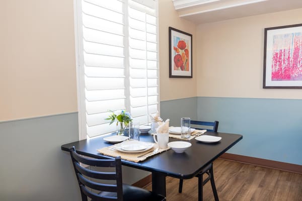 Dining setup in a senior living facility