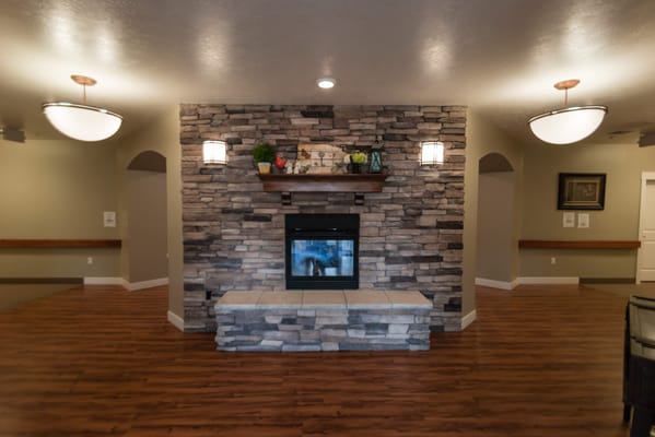 Interior view of a warm and inviting common area