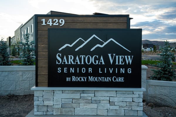 Facility sign for Saratoga View Senior Living