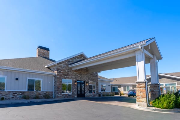 Exterior view of Sunridge Assisted Living facility.