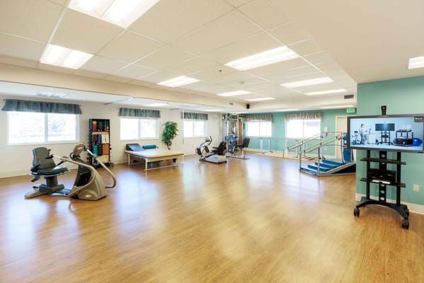 Interior of a fitness room with exercise equipment