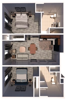 Architectural floor plan of a resident unit