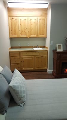 Cozy resident room with kitchen area