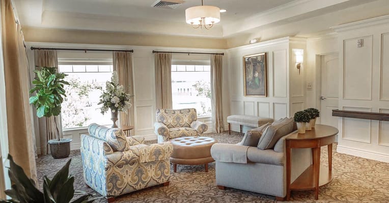 Bright common area with comfortable seating