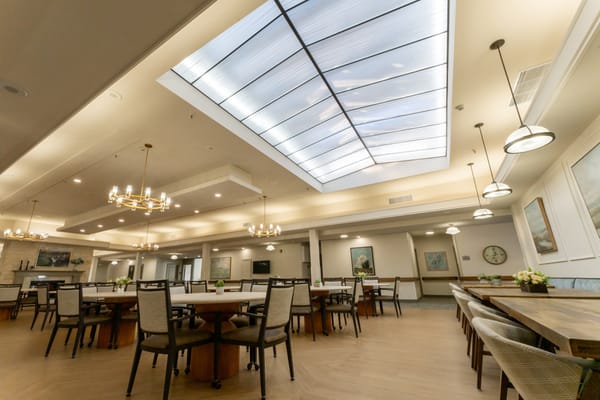 Spacious dining area with natural light