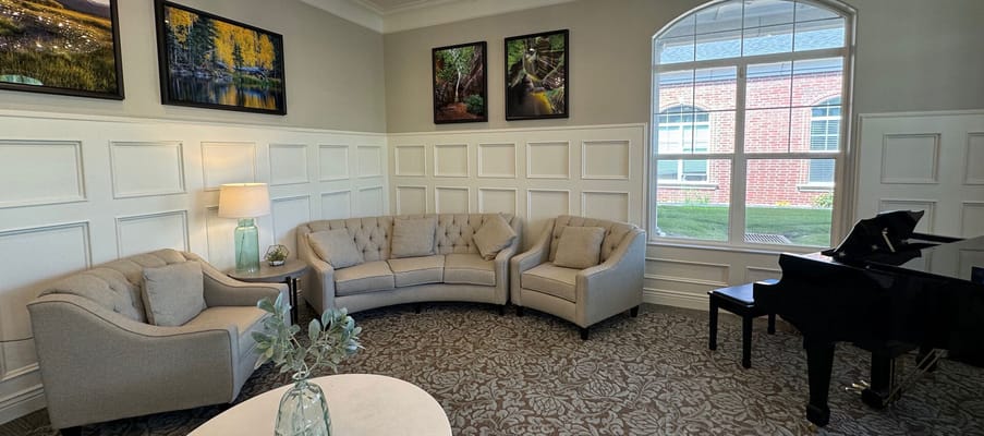 Comfortable seating area in the facility's common room