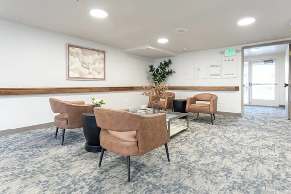 Cozy seating area in a senior living facility
