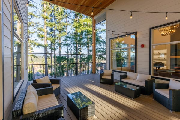 Outdoor seating area with comfortable furniture