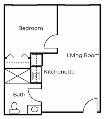 Architectural floor plan of a resident unit
