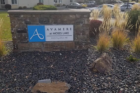 Facility sign at Avamere at Moses Lake