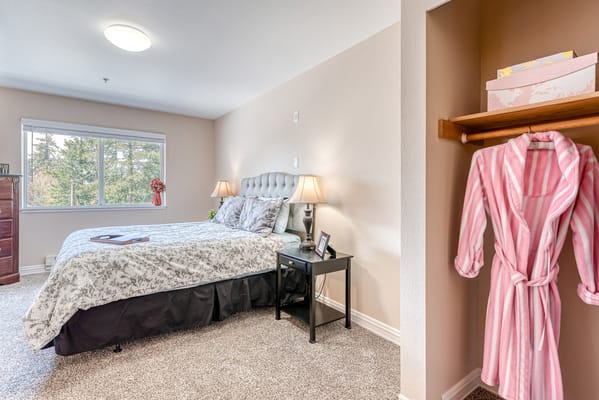 Cozy resident room with a bed and decor