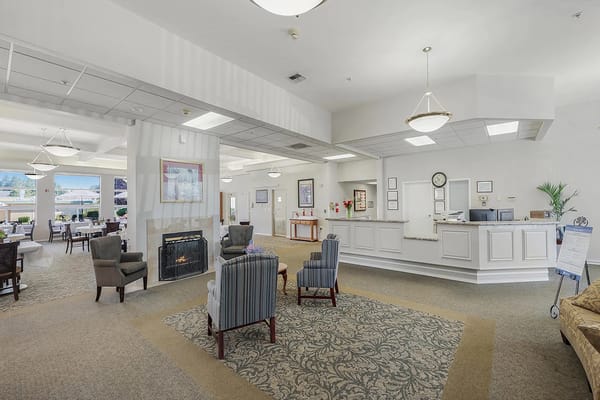 Common area with seating and reception desk