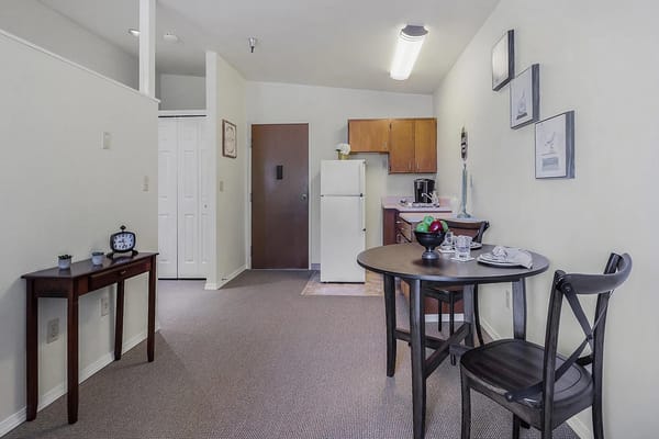 Cozy interior view of a resident's room