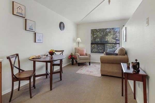 Bright interior of a cozy resident living area