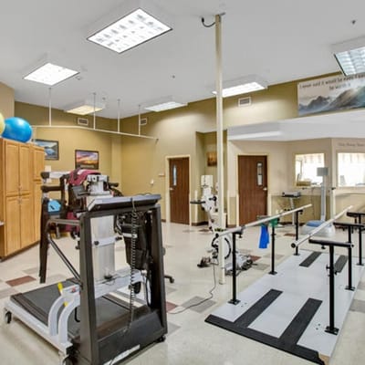 Interior of a therapy room with equipment