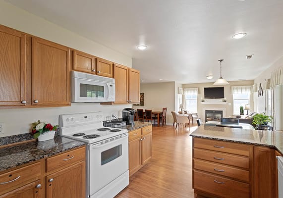 Modern kitchen in a senior living facility