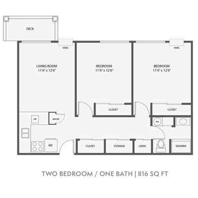 Architectural floor plan showing a 3D model of living space