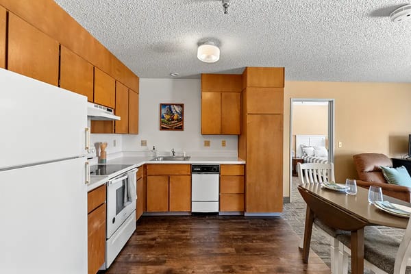 Cozy kitchen area in a resident room