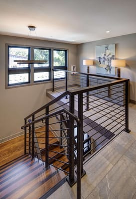 Modern interior staircase with natural light