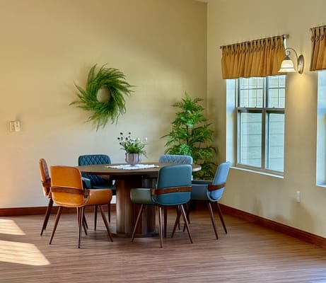 Cozy common area with seating and decor